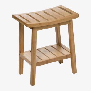 Vue de trois-quarts du tabouret BAMBOU