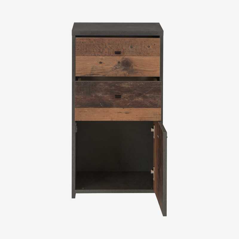 Vue de trois-quarts de la commode CHEST