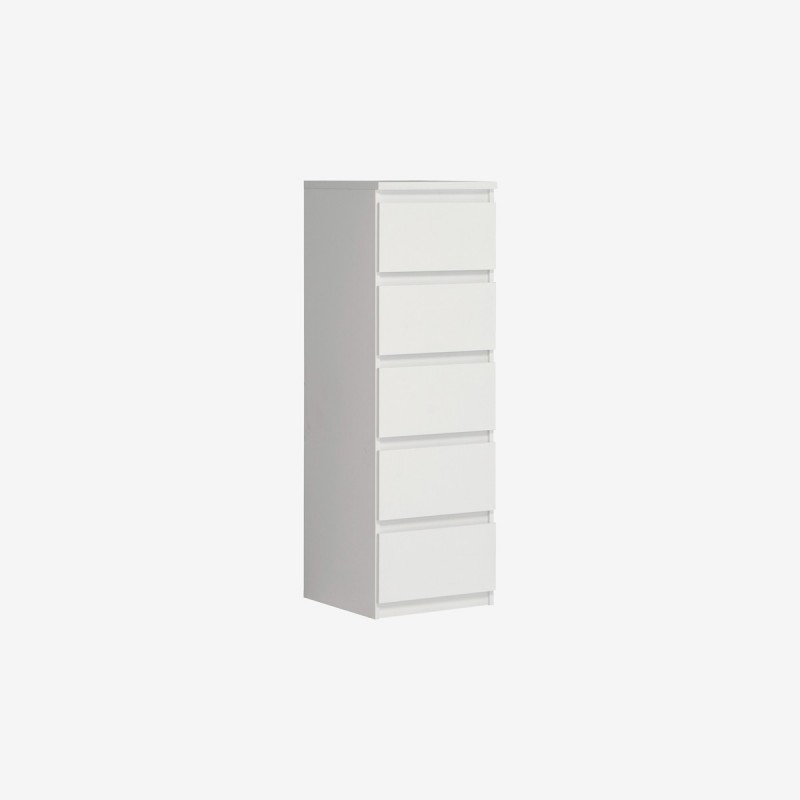 Vue de trois-quarts de la commode 5 tiroirs FELSEA