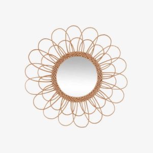 Fleur Miroir En Rotin