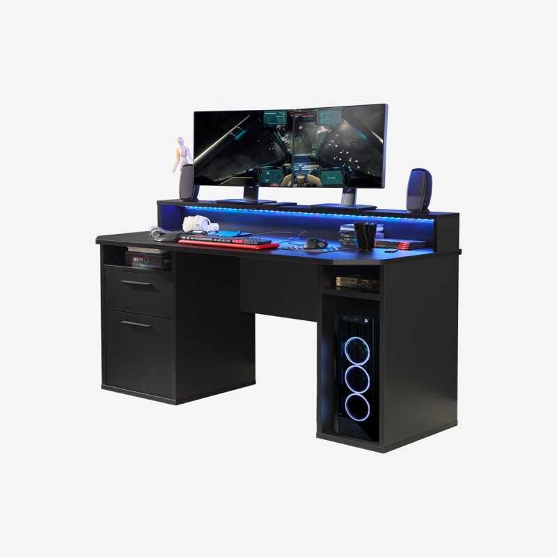 Vue de trois-quarts du bureau GAMER