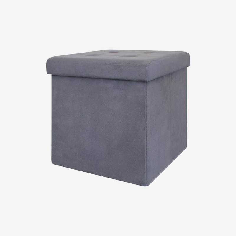 Vue de trois-quarts du coffre pouf POOF