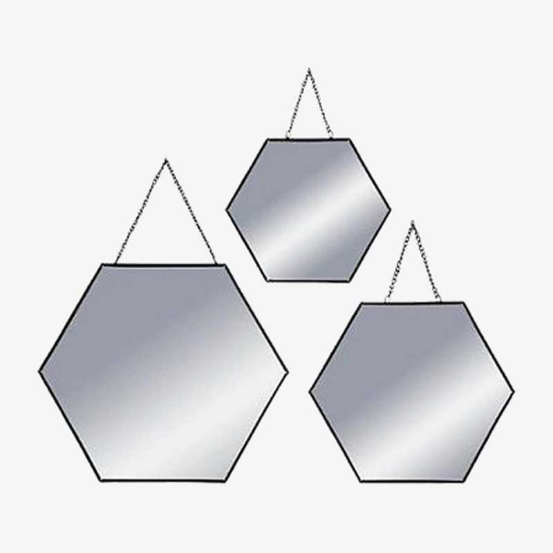 Vue de face du set de 3 miroirs TULO