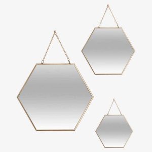 Vue de face du set de 3 miroirs TULO