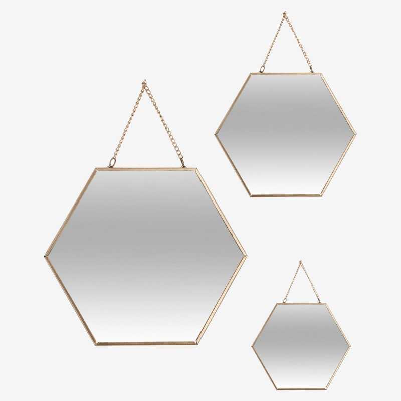 Vue de face du set de 3 miroirs TULO